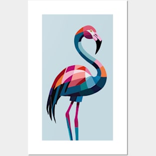 Geometric Flamingo Posters and Art